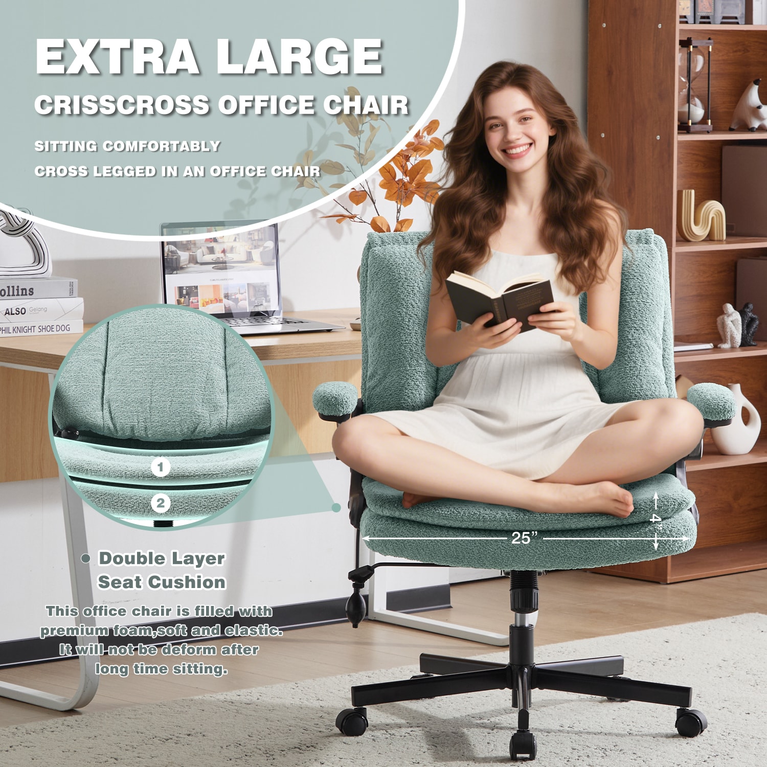 Ergonomic Office Chair With Airbag Lumbar Support And Flip Armrests_voghion.com